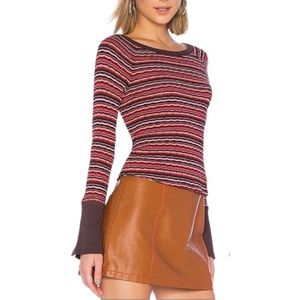 We The Free People Striped Long Sleeve Shirt Size XS